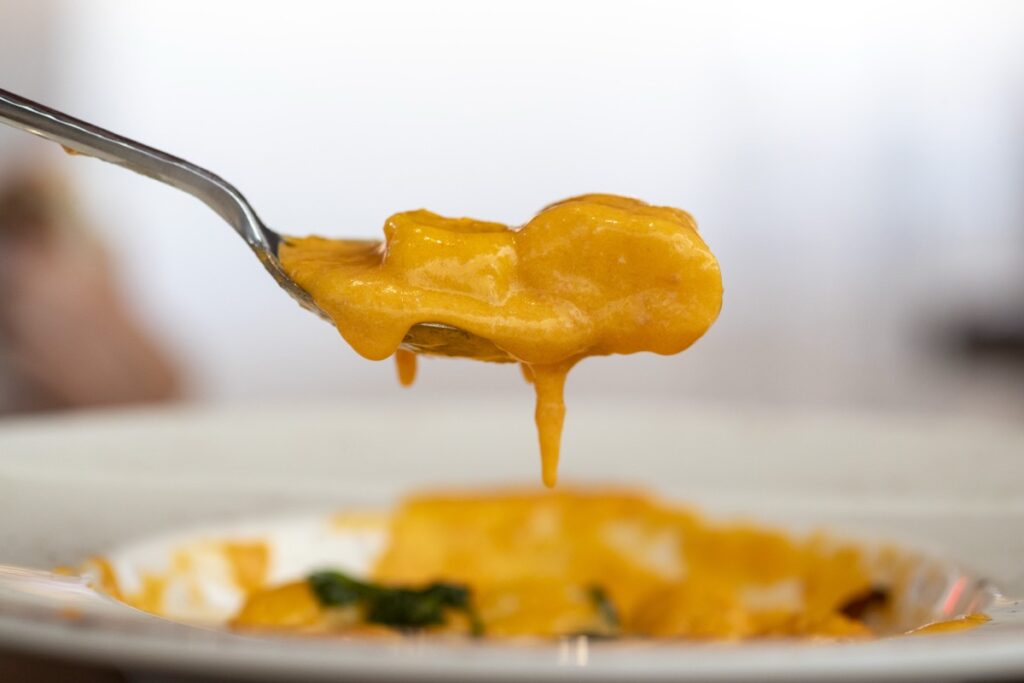 Close-up of creamy Italian pasta sauce at Bianco Italian Restaurant Caloundra