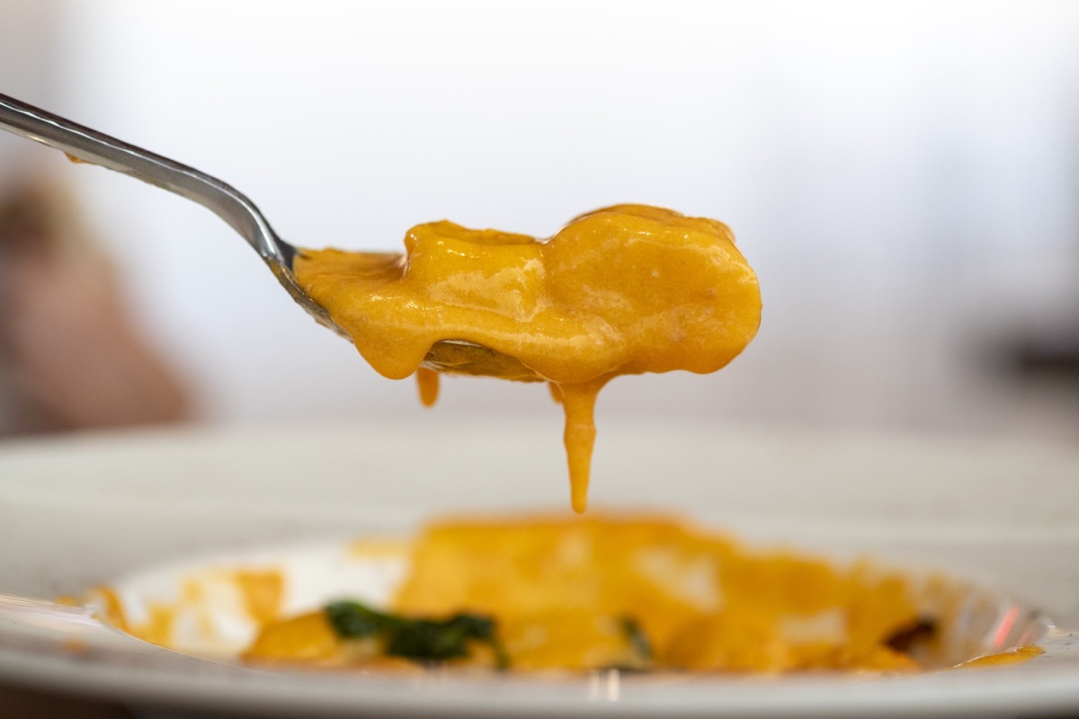 Close-up of creamy Italian pasta sauce at Bianco Italian Restaurant Caloundra